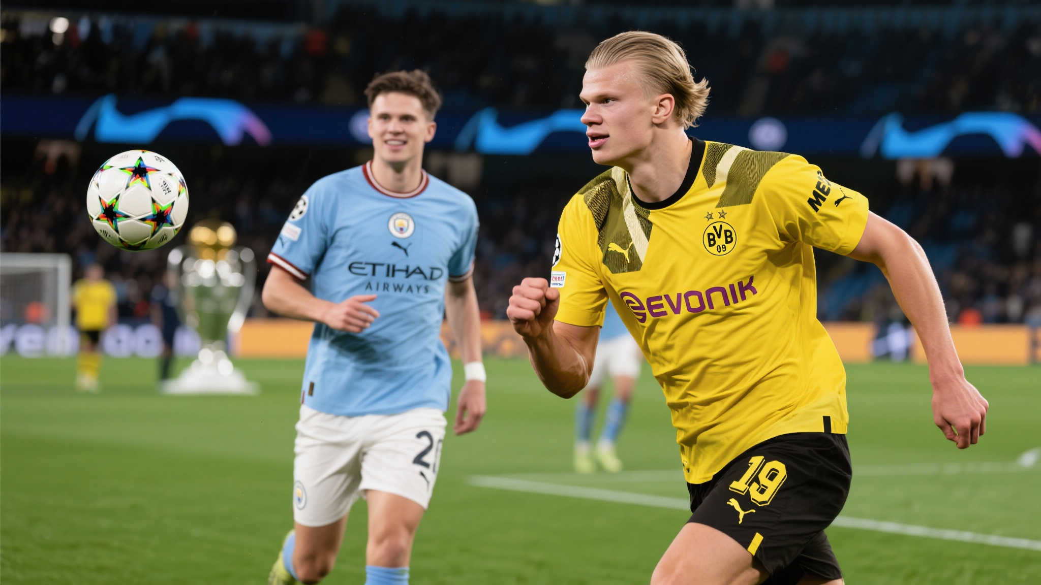 英超海报揭秘:从德甲崛起的球星代表——哈兰德与孙兴慜 提到从德meth转战而来的球星,哈兰德的名字绝对绕